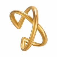 Damesring Verstelbaar &acirc;&euro;&ldquo; Open Gekruisde Ring &acirc;&euro;&ldquo; One Size - Zilve