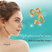 Damesring Verstelbaar &acirc;&euro;&ldquo; Open Gekruisde Ring &acirc;&euro;&ldquo; One Size - Zilve
