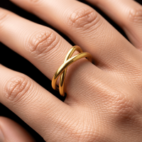 Damesring Verstelbaar &acirc;&euro;&ldquo; Open Gekruisde Ring &acirc;&euro;&ldquo; One Size - Zilve