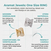 Brede Damesring Verstelbaar &acirc;&euro;&ldquo; Open Ring met Lijnen &acirc;&euro;&ldquo; 23 mm - Z
