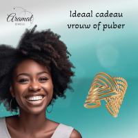 Brede Damesring Verstelbaar &acirc;&euro;&ldquo; Open Ring met Lijnen &acirc;&euro;&ldquo; 23 mm - Z