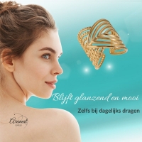 Brede Damesring Verstelbaar &acirc;&euro;&ldquo; Open Ring met Lijnen &acirc;&euro;&ldquo; 23 mm - Z