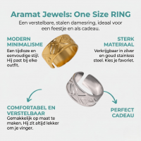 RVS Damesring Verstelbaar &acirc;&euro;&ldquo; Driehoekige Motiefjes &acirc;&euro;&ldquo; One Size -