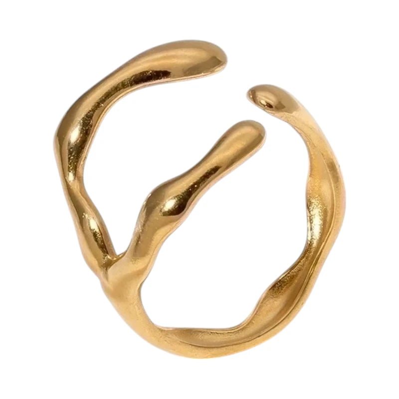 RVS Damesring Verstelbaar &acirc;&euro;&ldquo; Grillige Brede Open Ring &acirc;&euro;&ldquo; 16 mm -