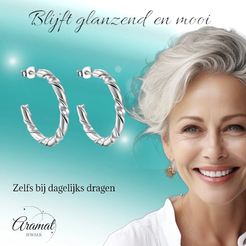Twisted Hoepel Oorstekers 30mm - RVS - Tijdloos & Trendy - Goudkleur -