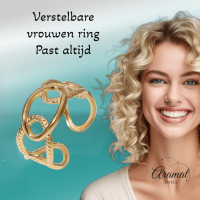 Stalen Schakelring - Verstelbaar - Stainless Steel - 10mm - Zilverkleur -