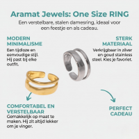 Minimalistische Open Ring Geometrisch (Verstelbaar RVS) - Goudkleur -