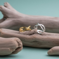 Open Ring Gehamerd Staal (RVS Verstelbaar) - Zilverkleur -
