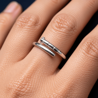 Tijdloze Open Ring met Spijker Design (RVS 4 mm) - Goudkleur -