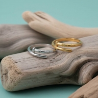 Tijdloze Open Ring met Spijker Design (RVS 4 mm) - Goudkleur -