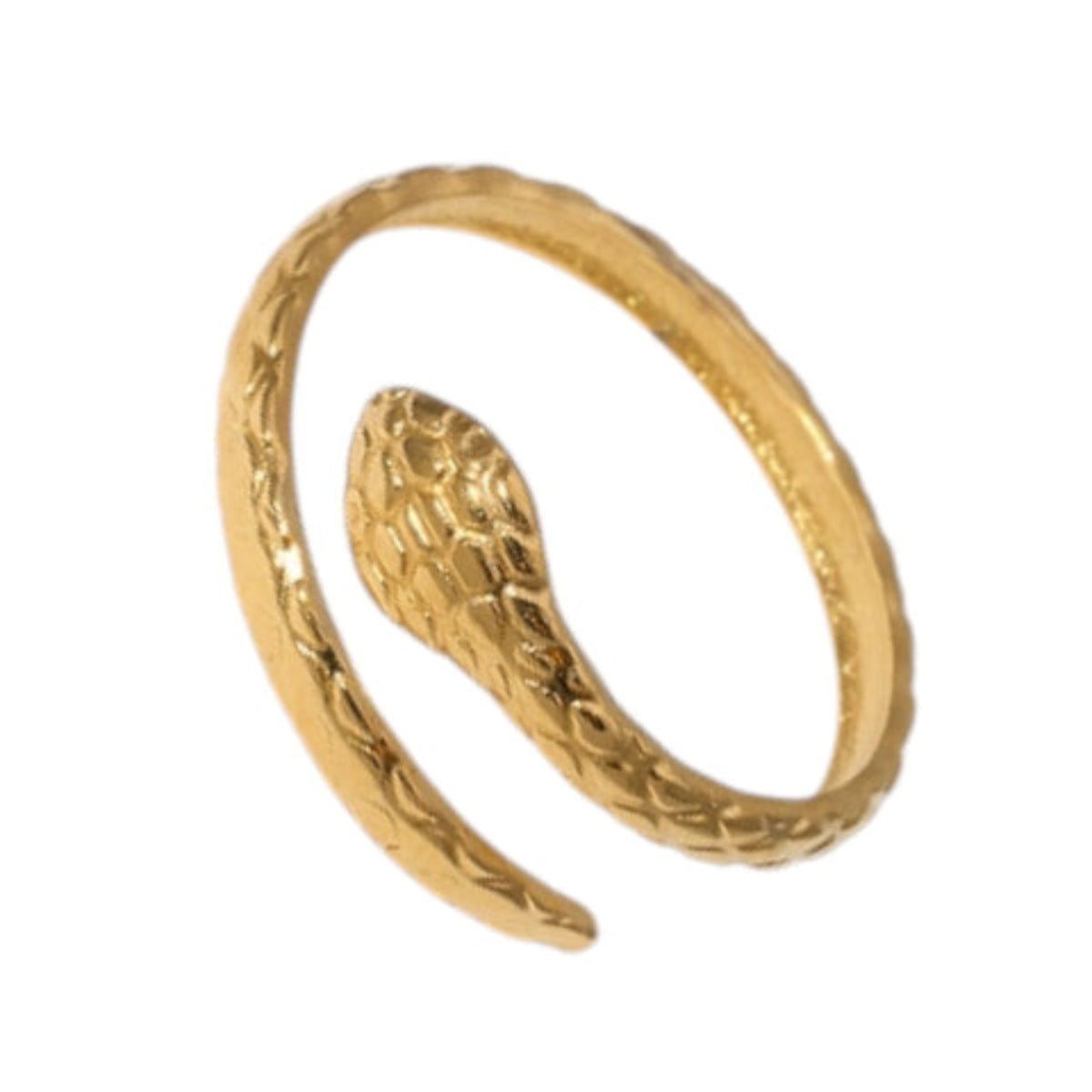 Verstelbare Slangenring van RVS - Cobra Design (13 mm) - Goudkleur -