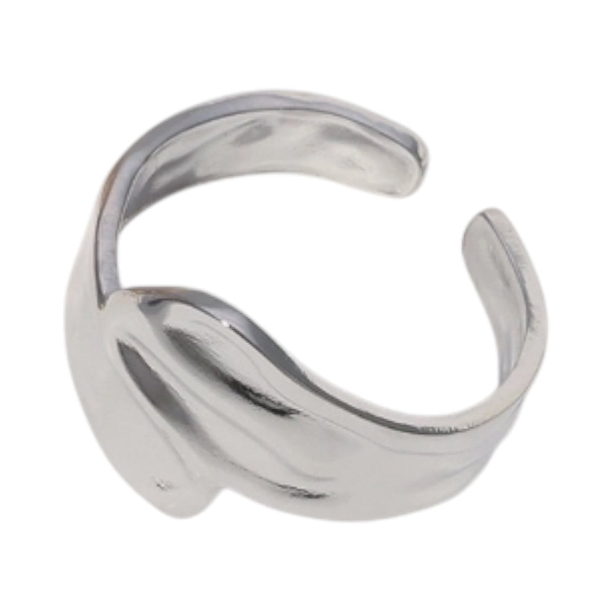 Brede Moderne One Size Ring RVS (14 mm) - Goudkleur -