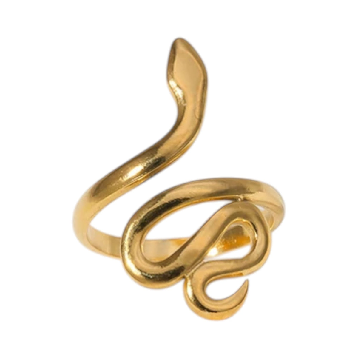 Grote Verstelbare Slangenring van RVS - 28mm Statement Ring - Goudkleur -