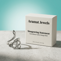 Grote Verstelbare Slangenring van RVS - 28mm Statement Ring - Goudkleur -