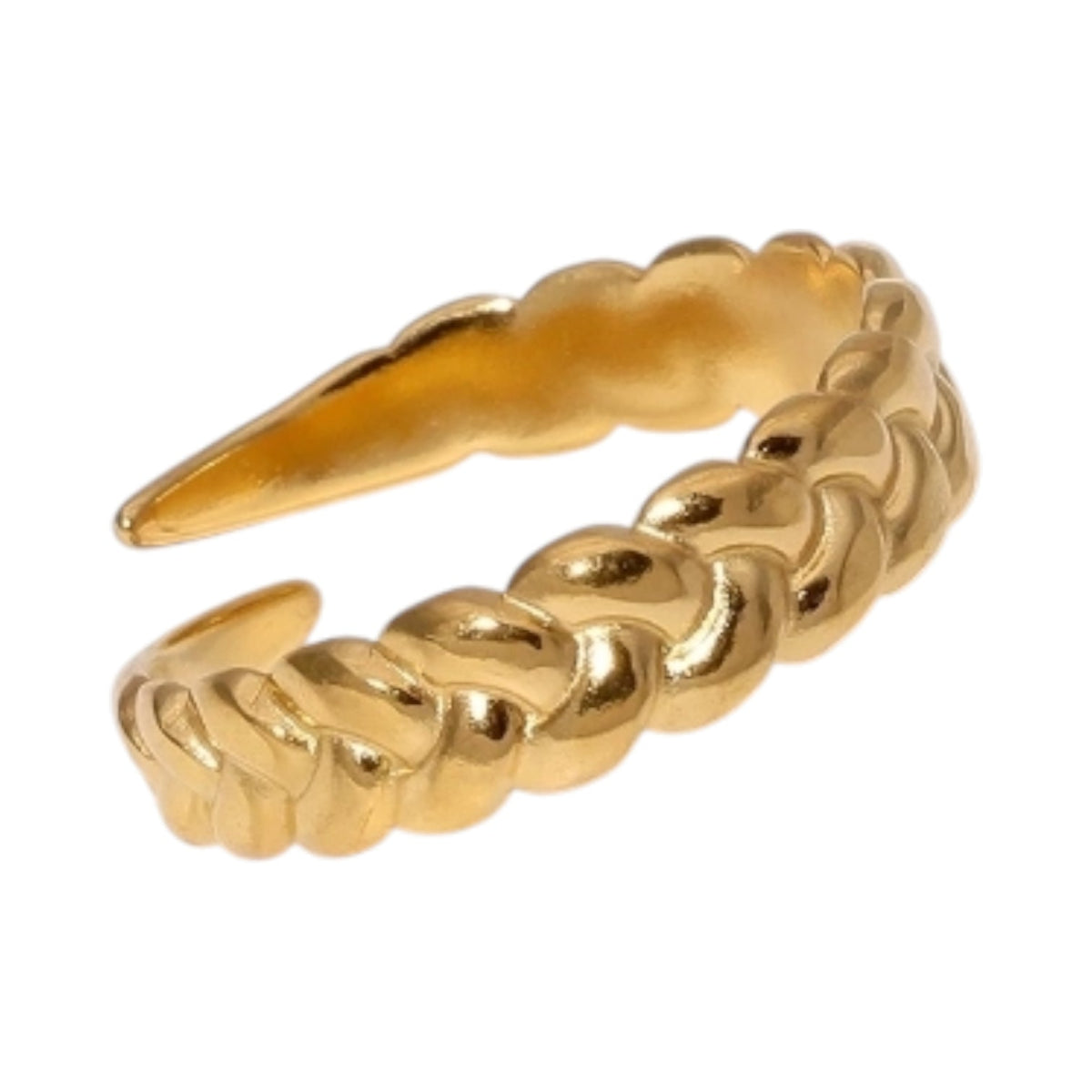 Verstelbare Damesring met Vlecht Design van RVS - 5,5mm - Goudkleur -