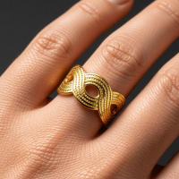Brede Verstelbare Ring RVS met Vlecht Motief - 13 mm - Goudkleur -