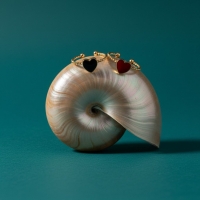 Verstelbare RVS Ring met Emaille Hartje - Goudkleur (8,5 mm) - Rood -