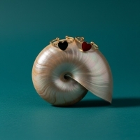 Verstelbare RVS Ring met Emaille Hartje - Goudkleur (8,5 mm) - Rood -
