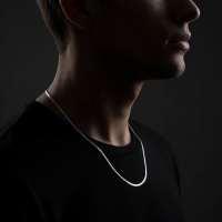 Platte Gourmet Ketting met bewerkte rand 3mm Zilverkleurig Staal - 60cm - Unisex