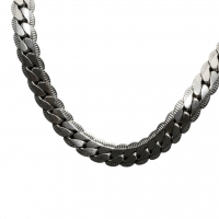 Platte Robuuste Gourmet Ketting 6mm Zilverkleurig Staal - 55cm - Unisex