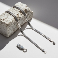 Platte Chunky Gourmet Ketting 8mm Zilverkleurig Staal - 55cm - Heren