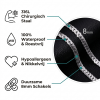 Platte Chunky Gourmet Ketting 8mm Zilverkleurig Staal - 60cm - Heren