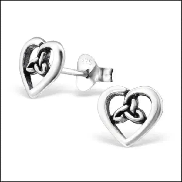 Zilveren Keltische Oorbellen Celtic Knot &acirc;&euro;&ldquo;  925 Zilver - Hart-8x7mm -