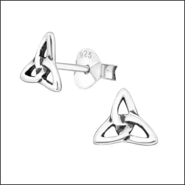 Zilveren Keltische Oorbellen Celtic Knot &acirc;&euro;&ldquo;  925 Zilver - Triquetra-8mm -