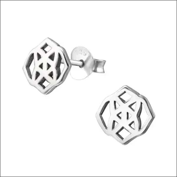 Zilveren Keltische Oorbellen Celtic Knot &acirc;&euro;&ldquo;  925 Zilver - Vierkant-8x7mm -