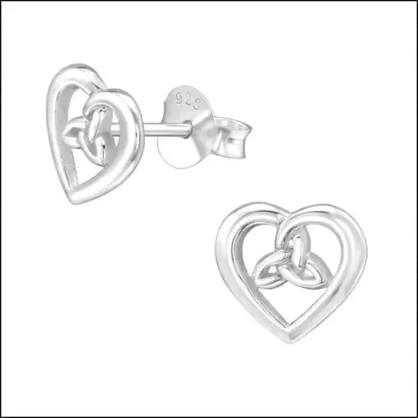 Zilveren Keltische Oorbellen Celtic Knot &acirc;&euro;&ldquo;  925 Zilver - Zilver Hart-8mm -