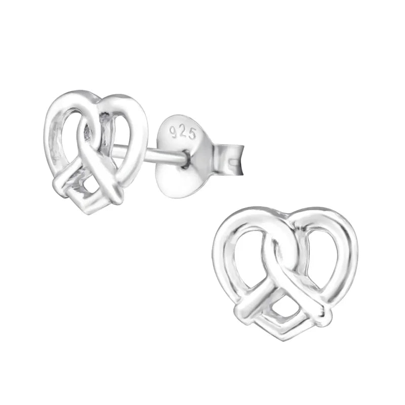 Zilveren Keltische Oorbellen Celtic Knot &acirc;&euro;&ldquo;  925 Zilver - Hart-6x8mm -