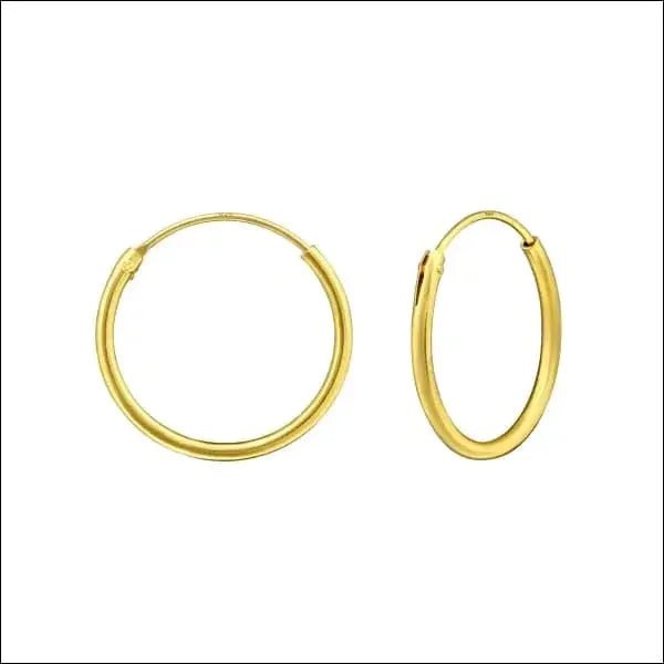 Zilveren Oorringen &acirc;&euro;&ldquo; Meerdere Maten 8-22mm 925 Zilver Huggie - Goudkleurig / 16mm