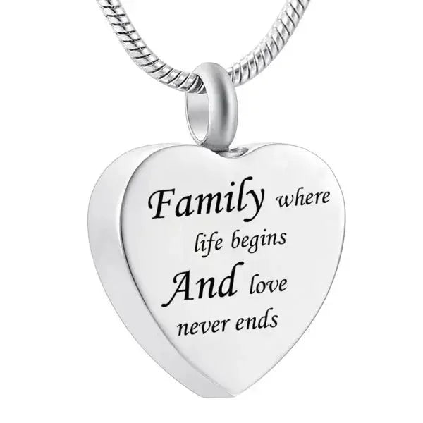 Stalen Ashanger Hart Always by My Side &acirc;&euro;&ldquo; Zilverkleurig 316L Gedenksieraad - Hart-