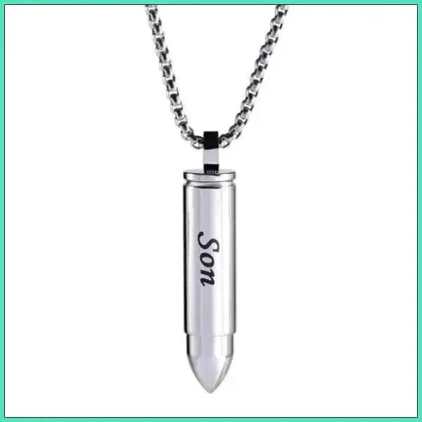 Stalen Kogel Ashanger met Tekst &acirc;&euro;&ldquo; Zilver & Zwart 5x1cm Gedenksieraad - Zwart/