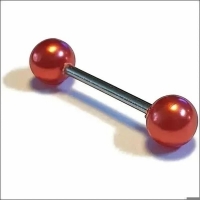 Trendy Parel Tongpiercing -Staal - Licht Roze -