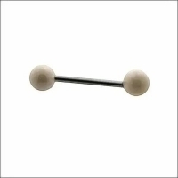 Trendy Parel Tongpiercing -Staal - Rood -