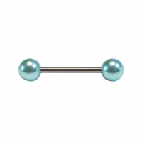 Trendy Parel Tongpiercing -Staal - Mat Wit -
