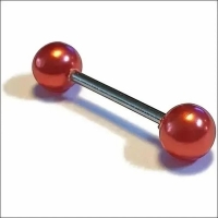 Trendy Parel Tongpiercing -Staal - Mat Wit -