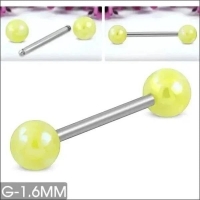 Trendy Parel Tongpiercing -Staal - Zwart -