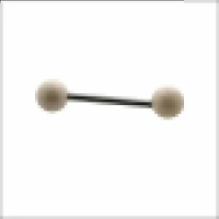 Trendy Parel Tongpiercing -Staal - Zwart -