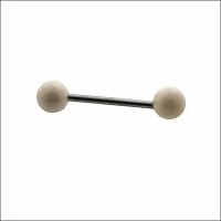 Trendy Parel Tongpiercing -Staal - Mat Zwart -