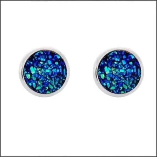 RVS Druzy Oorbellen Diverse Kleuren 8-12mm - Glinsterende Studs - Ros&Atilde;&copy;kleurig -