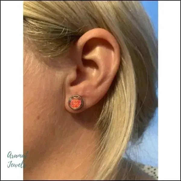 RVS Druzy Oorbellen Diverse Kleuren 8-12mm - Glinsterende Studs - Wit -