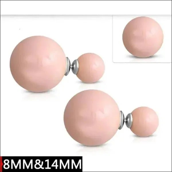 Dubbele Parel Oorbellen - Roze -