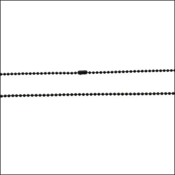 Zwarte Bolletjes Halsketting RVS &acirc;&euro;&ldquo; Stoere Stalen Tagketting Unisex - 1.5mm / 75cm