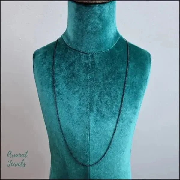 Zwarte Bolletjes Halsketting RVS &acirc;&euro;&ldquo; Stoere Stalen Tagketting Unisex - 2.4mm / 70cm