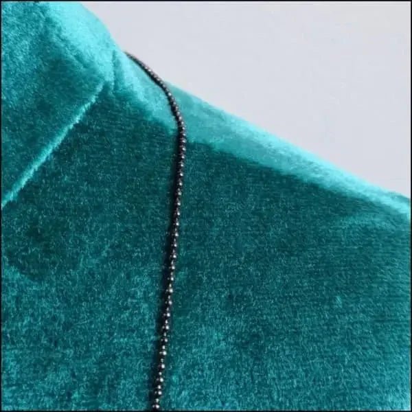 Zwarte Bolletjes Halsketting RVS &acirc;&euro;&ldquo; Stoere Stalen Tagketting Unisex - 1.5mm / 50cm