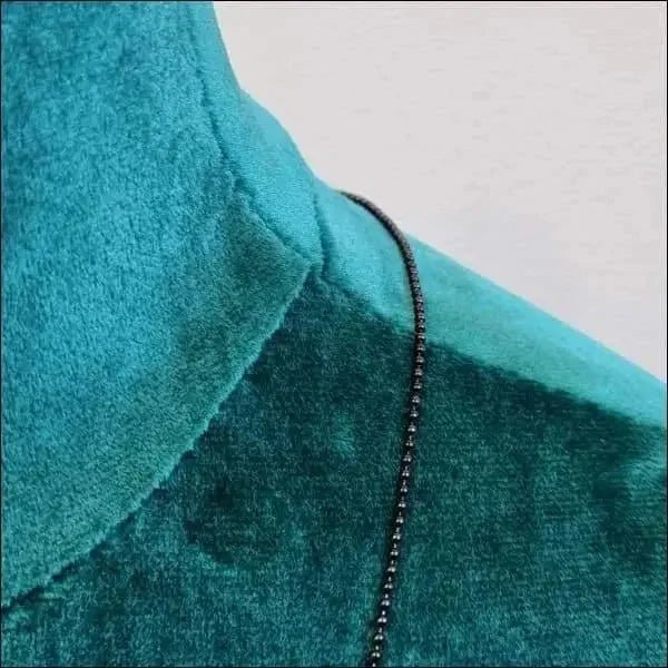 Zwarte Bolletjes Halsketting RVS &acirc;&euro;&ldquo; Stoere Stalen Tagketting Unisex - 1.5mm / 55cm