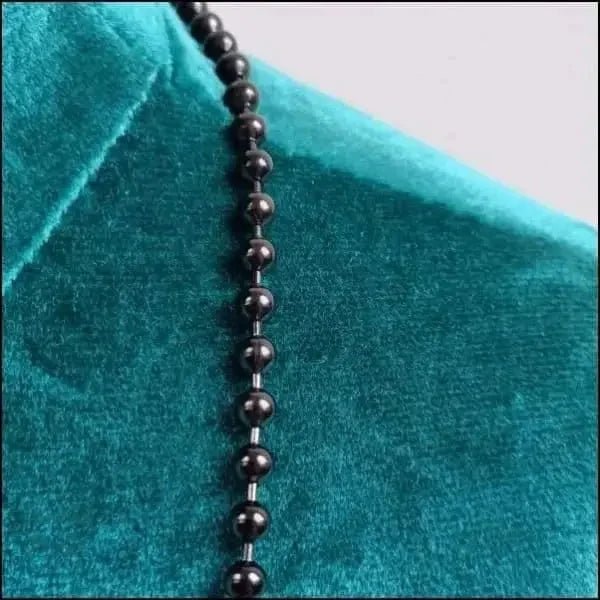Zwarte Bolletjes Halsketting RVS &acirc;&euro;&ldquo; Stoere Stalen Tagketting Unisex - 1.5mm / 65cm