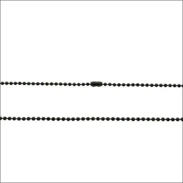 Zwarte Bolletjes Halsketting RVS &acirc;&euro;&ldquo; Stoere Stalen Tagketting Unisex - 1.5mm / 70cm